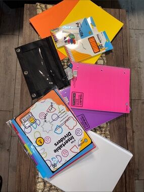 Kids School Supplies Bundle - Pink, Purple, Black, Orange, Yellow, Blue